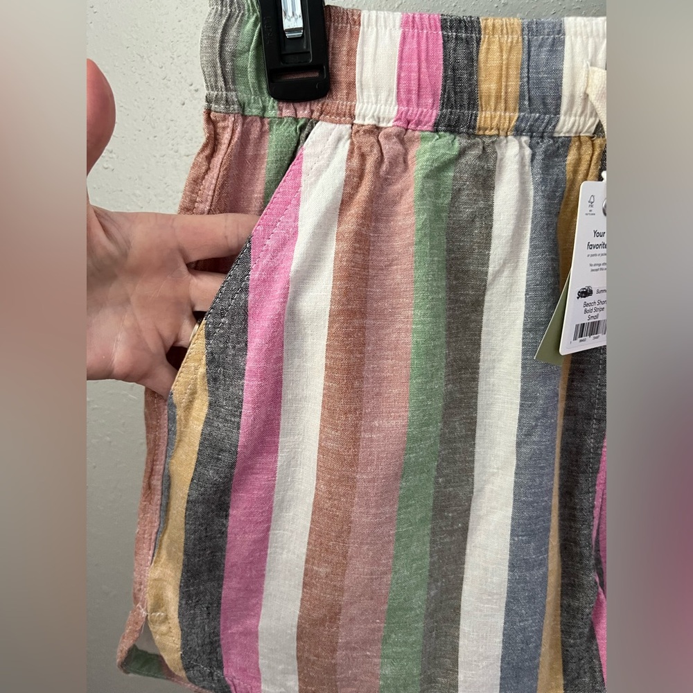Marine Layer Multicolor Striped Hemp blend -Linen Shorts NWT - Picture 5 of 8